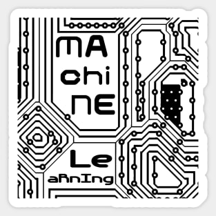 Machine Learning Computer Micro Chip Black Sticker